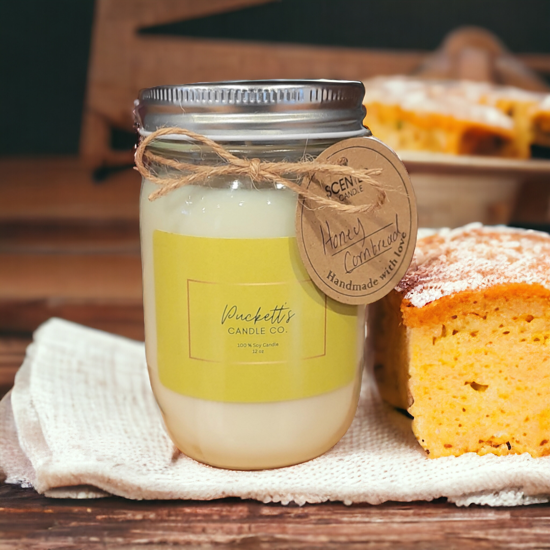 12 oz soy scented candle honey cornbread