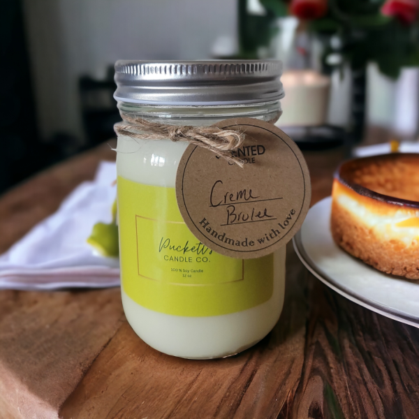 12 oz. Soy Scented Candle- Crème Brulee