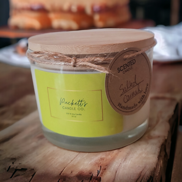 16 oz. Soy Scented Candle- Salted Carmel