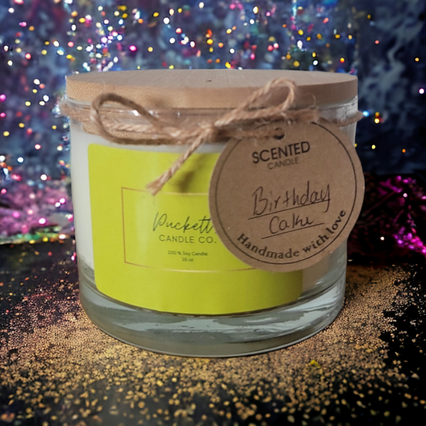 16 oz. Soy Scented Candle- Birthday Cake